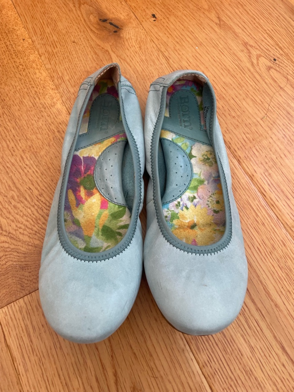 Born Julianne Light Blue Leather Ballet Flat